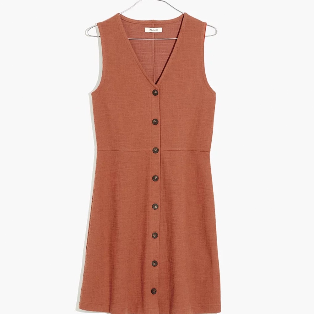 MADEWELL Sleeveless Button Front Flare Dress